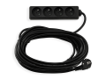 Prelungitor cu bandă de 10m - 4 x priză de alimentare 230V - Negru