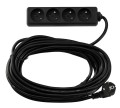 Prelungitor cu bandă de 10m - 4 x priză de alimentare 230V - Negru