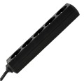 Prelungitor cu bandă de 5m - 5 x priză de alimentare 230V - Negru