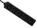 Prelungitor cu bandă de 10m - 5 x priză de alimentare 230V - Negru