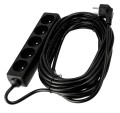 Prelungitor cu bandă de 10m - 5 x priză de alimentare 230V - Negru
