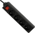 Prelungitor cu întrerupător 1.5m - 4 x prize de alimentare 230V - Negru