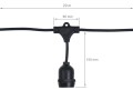 Set: Ghirlandă grădină 20m 20xE27 + 20x Bec cu LED E27 1.3W filament