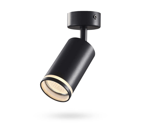 Oprawă halogenă de suprafață mobilă rotundă LED Ring - Neagră