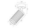 Oprawă halogenă de suprafață mobilă rotundă LED Diamante - Neagră