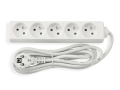 Prelungitor tip bară 3m - 5 x priză de alimentare 230V - Alb