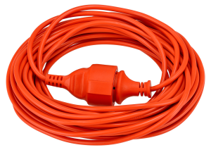 Prelungitor de grădină 15m 2x1mm2 - 1x priză de alimentare 230V - Portocaliu