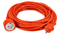 Prelungitor de grădină 15m 2x1mm2 - 1x priză de alimentare 230V - Portocaliu