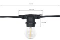 Set: Ghirlandă grădină 10m 20xE27 + 20x Bec cu LED E27 1.3W filament