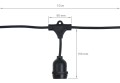 Set: Ghirlandă grădină 10m 10xE27 + 10x Bec cu LED E27 6W filament
