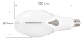 Bec LED ROCKET E27 40W 100lm/W - Alb rece (6000K)