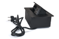 Distribuitor de birou integrabil în blat, priză cu 1x conector de alimentare, 1x USB-C și 1x USB-A Multibox 5 - Negru