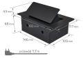 Distribuitor de birou integrabil în blat, priză cu 1x conector de alimentare, 1x USB-C și 1x USB-A Multibox 5 - Negru