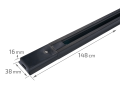 Set Steka Eclipse 12W 30cm 4000K lampă pe șină LED x2 + șină de alimentare 1.5m - Negru