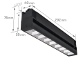 Set Steka Eclipse 12W 30cm 4000K lampă pe șină LED x2 + șină de alimentare 1.5m - Negru