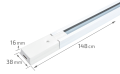 Set Steka Eclipse 12W 30cm 4000K lampă pe șină LED x2 + șină de alimentare 1.5m - Alb