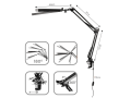 Lampa de birou dublă de desen LED 8W STL028 - Neagră - Alb neutru (4000K) 