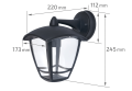 Lampa de fațadă - aplica de grădină - corp de iluminat exterior E27 LED Niko - Montare pe perete în jos - Neagră