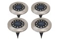 Lampadar grădină bătut în substrat Solară LED 12xSMD - 4 szt. - Satin - Alb rece (5500K)
