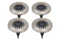 Lampadar grădină bătut în substrat Solară LED 16xSMD - 4 szt. - Satin - Alb rece (5500K)