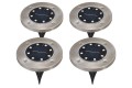 Lampadar grădină bătut în substrat Solară LED 8xSMD - 4 szt. - Satin - Alb rece (5500K)