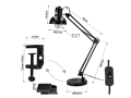 Lampa de birou XL de desen LED STL043 - Neagră - 1xE27