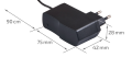 Adaptor de priză 12V 12W 1A IP20 - Negru 