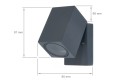Lampă de fațadă - aplică de grădina - corp de iluminat exterior GU10 LED Rhino - Gri
