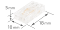 Conector LED PRO A MINI: bandă LED 8mm clemă fără cablu