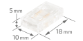 Conector LED PRO G MINI: bandă LED 8mm clemă - dual