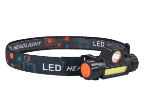 Reîncărcabilă lanternă frontală LED 1W + 1W COB - Alb rece (6000K) - acumulator