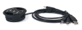 Hub 3x USB 2.0 încastrat în blatul biroului 60mm cu porturi jack: audio și microfon