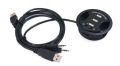 Hub 3x USB 2.0 încastrat în blatul biroului 60mm cu porturi jack: audio și microfon