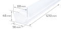 Panou LED de suprafață - LEO PRO - IP65 50W 1.2m - Alb neutru (4500K)