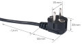 Fișa cu cablu de alimentare cu împământare OMY 3x0.75mm 3m - Neagră