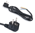 Fișa cu cablu de alimentare cu împământare OMY 3x0.75mm 3m - Neagră