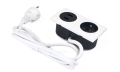 Priză electrică blat încastrat 1x230V + 2xUSB dublu - Albă