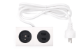 Priză electrică blat încastrat 1x230V + 2xUSB dublu - Albă