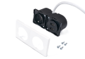 Priză electrică blat încastrat 1x230V + 2xUSB dublu - Albă
