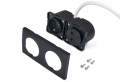 Priză electrică încastrată pe blat 1x230V + 2xUSB dublu - Negru