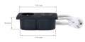 Priză electrică încastrată pe blat 1x230V + 2xUSB dublu - Negru