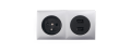 Priză electrică blat încastrat 1x230V + 2xUSB dublu - Argint