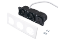 Priză electrică blat încastrat 2x230V + 2xUSB triplă - Albă