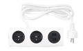 Priză electrică blat încastrat 2x230V + 2xUSB triplă - Albă