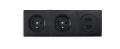 Priză electrică blat încastrat 2x230V + 2xUSB triplă - Negru