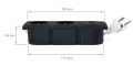 Priză electrică blat încastrat 2x230V + 2xUSB triplă - Negru