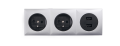 Priză electrică blat încastrat 2x230V + 2xUSB triplă - Argint
