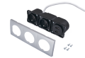 Priză electrică blat încastrat 2x230V + 2xUSB triplă - Argint