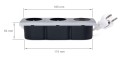 Priză electrică blat încastrat 2x230V + 2xUSB triplă - Argint