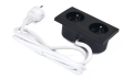 Priză electrică blat încastrat 2x230V dublu - Negru
